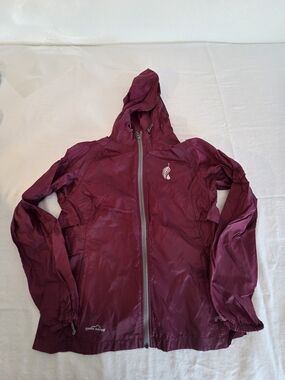 Eddie Bauer Burgundy Hooded Windbreaker Jacket